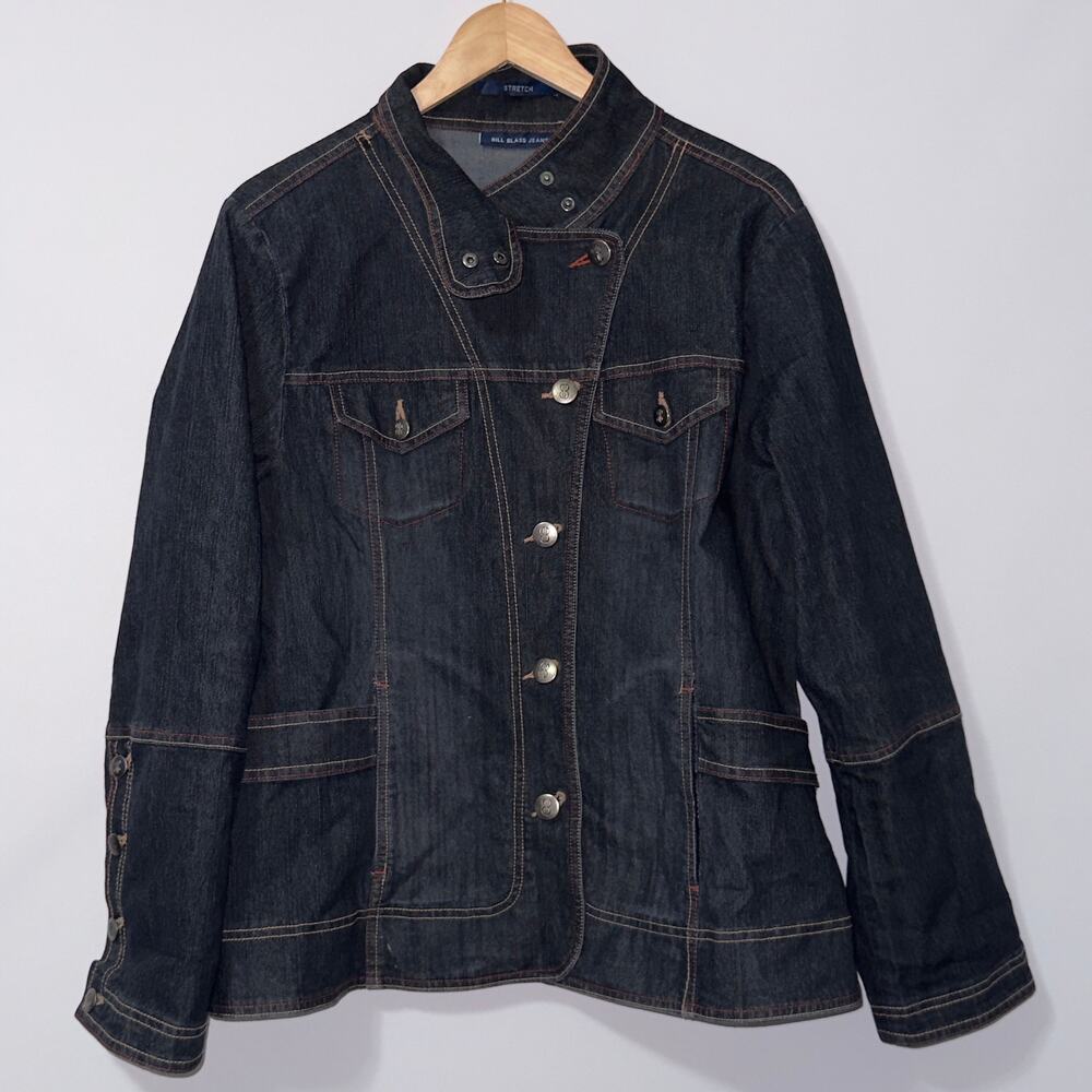 Bill Blass Jeans Dark Denim Jacket women’s size XL